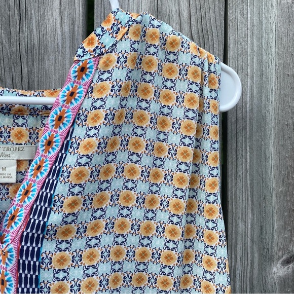 Saint Tropez West Geometric Floral Blouse - Yellow and Pink - Picture 3 of 4